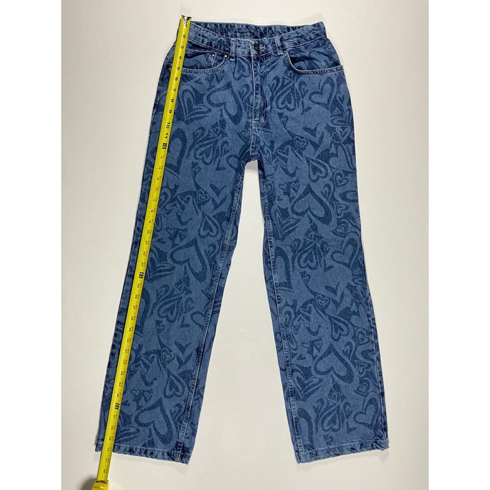 The Ragged Priest Crush Jeans High Waisted Straight Leg Womens 28 Wavy Heart - Picture 7 of 16